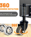 1 Pack Gate Caster Wheel Kit For Wooden Gates, 2 Inch Wheel, 80 Lb Load Capacity, 360 Degree Rotation, TPR Rubber Tire, Spring Loaded