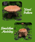 Totally Adorable Miniature Fairy Garden Furniture Set With Resin Table And Four Stump Seats Whimsical Outdoor Indoor Landscape Decor Kit For Micro Gardens featuring stump seat with wood pattern.