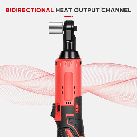 Cordless Ratchet Wrench Set 3 by 8 Inch 12V Max, 400RPM, 45 Nm Torque with bidirectional heat output channel
