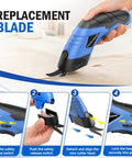 2026 Upgrade Cordless Electric Cutting Tool with Sharp Stainless Steel Blades, replacement blade attachment in hand.