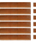 Pre Rusted Steel Garden Edging 40 Inch Long 8 Inch Deep 180 Degree Top Bend Protective Border Pack Of 6 with connectors visible.