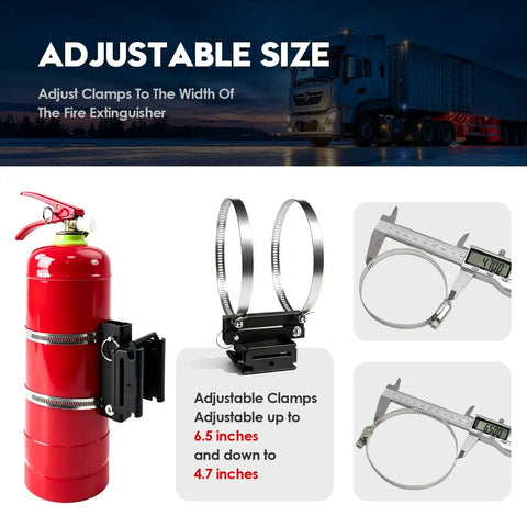Heavy Duty Vertical E Track Fire Extinguisher Mount With Beefy Stainless Clamps And Fully Welded Base Locks In Five To Ten Lb Tanks Rock Solid Cargo Saver For Work Trucks Trailers Campers Rvs