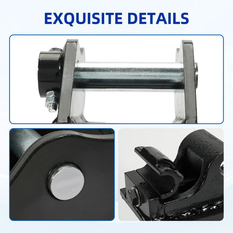 Close-up of Beast Mode Quick Hitch For Mini Excavators, Easy Quick Connect Coupler That Fits Typhon Mini Machines and not exceeding 3 tons