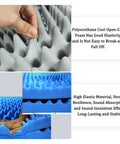 Heavy Duty Acoustic Foam Panels For Dead Silent Rooms And Noise Reduction Peel And Stick Sound Insulation Wall Boards showing blue and grey foam texture.