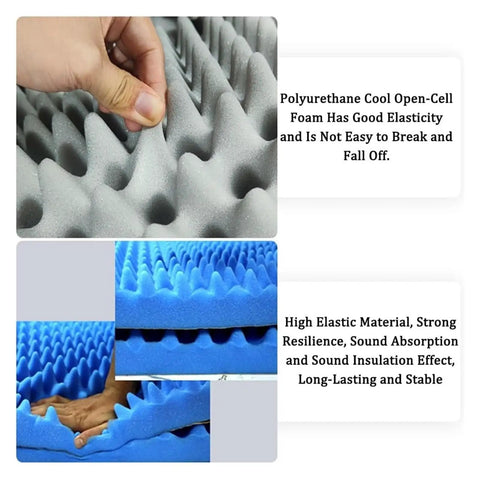 Top Shelf Soundproof Panels Thick 3Cm Self Adhesive Acoustic Foam Noise Insulation Wall Tiles showing polyurethane foam texture.
