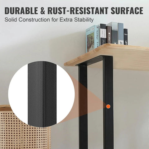 28 Inch Adjustable Square Steel Table Legs Set Of 2 Heavy Duty Desk Legs With 1000 Lb Load Capacity Rust Proof Matte Black Finish