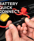 Battery connection close-up on Dual Fuel Portable Generator With Electric Start And Remote Key Fob, 9500 Peak Watts Gas Or Propane