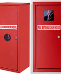 Red fire extinguisher cabinets showing Inside Fire Extinguisher Sign Stickers 10 Pack Reflective Vinyl Decals UV Resistant Waterproof
