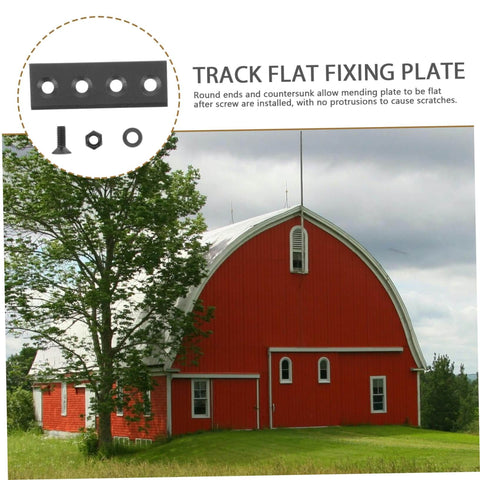 Replacement Sliding Barn Door Track Connector Flat Mending Plate Kit for Barn Door Hardware with mounting screws