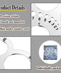 Close-up of Leather Corner Punch Set And Circle Template Tool For Leather Crafting Portable Round Corner Ruler Cutting Guide with size markings.