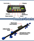 Car Steering Wheel Level Alignment Tool Featuring 0.1 Degree Accuracy Max Dia 13.8 Inch Auto Shop Essential showing digital level display with controls and adjustable components.