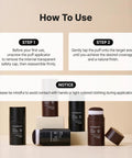How to use Dark Brown Hair Powder Root Touch Up Stick For Fast Gray Coverage with applicator steps and product details.