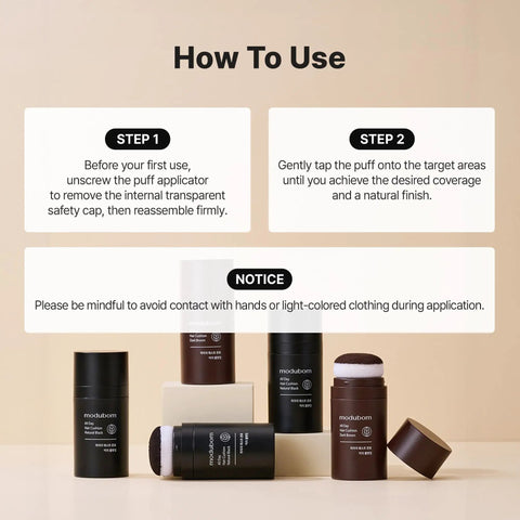 How to use Dark Brown Hair Powder Root Touch Up Stick For Fast Gray Coverage with applicator steps and product details.