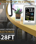 All Weather Indoor Outdoor Thermometer With Wireless Sensor 330 Foot Range No Fuss Easy Read Adjustable Backlit Display