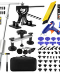 Paintless Dent Repair Kit For Cars, 139-Piece Dent Puller Set With Metal Dent Lifter, Bridge Puller, T-Slide Hammer, PDR Tools For Dents, Dings, Creases And Hail Damage, Safe Glue Pull System with assorted tabs and tools