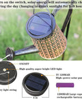 Waterproof Solar Watering Can Lights Outdoor Hanging Garden Decor For Yard Patio Lawn With Copper Rose Pattern showcasing solar panel and LED components