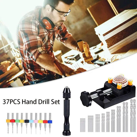 37 Piece Pin Vise Hand Drill Kit For Jewelry Making Mini Manual Drill Set with tools and accessories for crafts