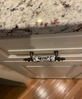 Kitchen cabinet with Six Pack 3 Inch Ceramic Drawer Knobs Black And White Rustic Style Drawer Pulls For Kitchen Cabinets