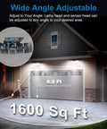 Cordless Solar Motion Sensor Lights Outdoor So Bright, 300 LED 6500K Flood Light With 5 Adjustable Heads lighting up garage front