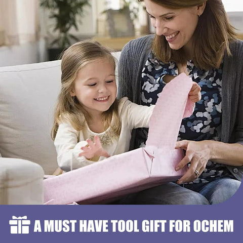 Mother and daughter opening a gift box, related to Hands On Organic Chemistry Model Kit For Learning And Exploration, 444 Piece Molecular Kit