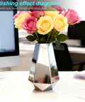 Beginner Welding Kit For DIY Vases And Projects With 17 Gauge Mild Steel Plate shown as polished metal vase with flowers
