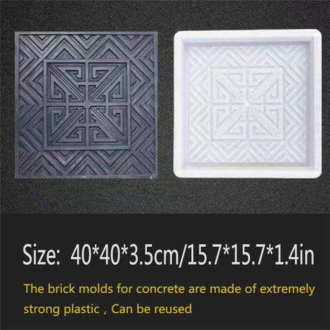 Two Piece Concrete Molds For Walkways Set DIY Easy Release Square Paver Molds For Garden Paths And Stone Patios