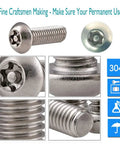 Anti Theft License Plate Screws Set in rust resistant stainless steel featuring tamper proof security bolts for license plates and frames.