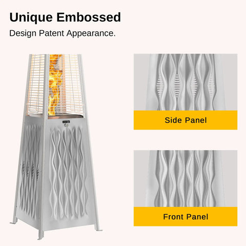 Powerful 48,000 BTU Pyramid Patio Heater With All Stainless Steel Construction Quartz Glass Tube Propane Outdoor Heater