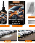5 Minute Windshield Crack Repair Kit For Chips And Cracks, Pro Grade Auto Glass Rock Chip Repair Tool with resin bottle, blade, films
