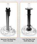 Illustration showing Rear Axle Bearing Puller Tool For Toyota Land Cruiser 1998-2008 And Tacoma 1995-2016 in use.