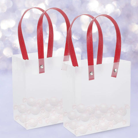 Lightweight handheld party bags with easy handle design 10 pack made of clear PP material for birthday and wedding favors