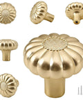 Close-up of 10 Pack Gold Cabinet Knobs Set Made From Solid Zinc Alloy Brushed Brass Hardware Pulls For Kitchen Cabinets And Dresser Drawers Boss Grade Finish, Vintage Cupboard Style