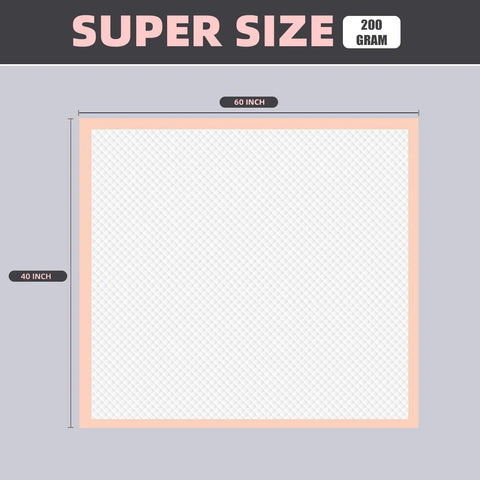 Top Shelf Heavy Duty Disposable Underpads For Adults And Pets, Super Absorbent Bed Pads 40 X 60 Inches image with dimensions.