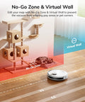 Powerful Max Suction Robot Vacuum With LiDAR Navigation And Home Mapping NoGo Zone 150 Minute Run Time showing No-Go Zone and virtual wall.