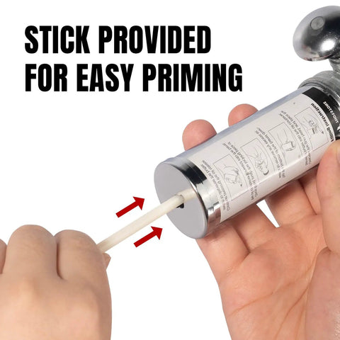 Mini Grease Gun For Tight Spots One Handed Push Type With Needle Nozzle 3oz Capacity Handy Lubrication Tool In Use