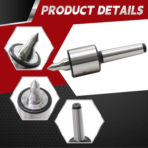 MT2 60 Degree Live Center With 0.0002 Inch Runout, 18mm Shank, 55-60 HRC Hardness, Suitable For High Speed Lathe CNC Lathe And Manual Lathe