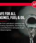 Motor Treatment With Fuel System Cleaner Stabilizer And Oil Treatment For Gas And Diesel Engines liquid pouring