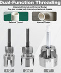 Three Piece Pipe Threading Tool Set Heavy Duty With Dual Function Internal And External Thread Cutter for PVC Pipes