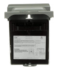 Weatherproof fused AC disconnect switch 30A 240V single-unit 1-phase NEMA 3R, pull-out fusible design, front view