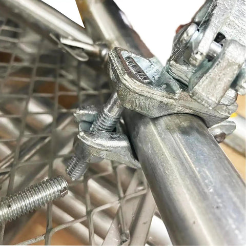 British Swivel Scaffolding Couplers For 1 3/4 To 1 9/10 Inch Tube, Heavy Duty Galvanized Carbon Steel, No Fuss Install, 4 Piece Set For Solid, Safe Pipe Framework close-up