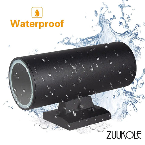 Dusk To Dawn Sensor Outdoor Wall Light With Up And Down Lighting, ETL Listed Die Cast Aluminum Waterproof Sconce with water droplets