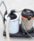 197 Mm Black Cyclone Separator Cover With Elbow Pre-Drilled Replacement For Dust Collection System Vacuum Accessories mounted on a shop vacuum setup.