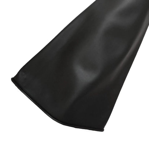 Close-up of Heavy Duty Sandblasting Gloves 27.5 Inch Latex Rubber Protective Safety Work Gloves, black latex material.