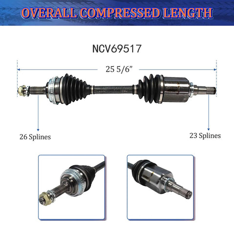 Front CV Axle Shaft For Toyota Corolla 1993 To 2002 1.8L Celica ST 1990 To 1993 Manual Geo Prizm 1993 To 1997 Chevy Prizm
