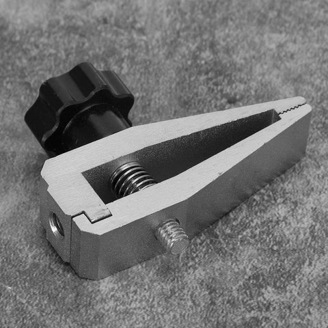 Push-Pull Force Fixture Clamp For Tensile Testing, 500N stainless steel with adjustable knob, front view