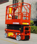 No Nonsense Hydraulic Lift Platform And Heavy Duty Warehouse Stacking Table Built Like A Tank, shown in bright orange, designed for cargo operations.