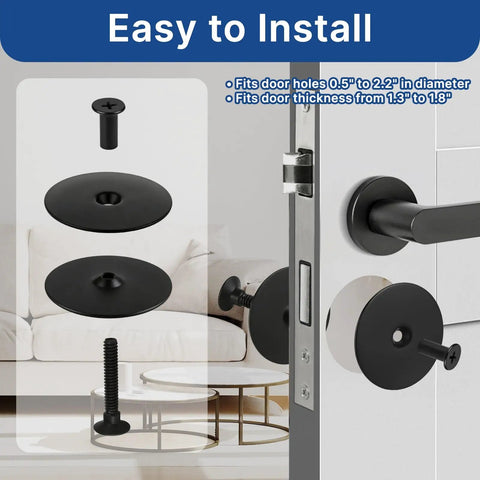 Upgrade Your Entryway With This Top Notch Stainless Steel Door Hole Cover Plate designed for 0.5 to 2.2 inch door holes.