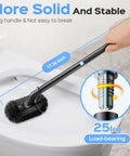 Heavy Duty Stainless Steel Toilet Plunger And Bathroom Brush Set Rustproof Hassle Free Cleanup With Rock Solid Weighted Stand For Home Boat Or Rv Projects Total Game Changer Two Piece Bundle featuring a 17.56-inch durable toilet brush in action.