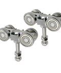 Heavy Duty Four Wheel Trolley Assembly With Silent Bearings And Hidden M10 Bolt For 1-5/8 Inch Or Taller Strut Channel Pack Of 2 Silver