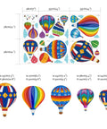 Colorful Hot Air Balloon Wall Decals For Kids Adventure Stickers For Bedroom Classroom Playroom Nursery Wall Art Decor
